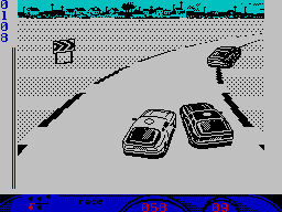 Turbo Cup (ZX Spectrum) screenshot: A bit too close here