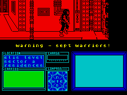 Marsport (ZX Spectrum) screenshot: The villains are close