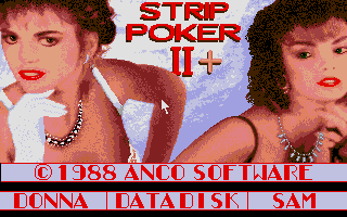 Strip Poker II Plus (Atari ST) screenshot: Main menu