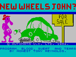 New Wheels John? (ZX Spectrum) screenshot: Loading screen