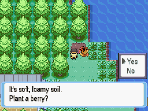 Pokémon Omicron (Windows) screenshot: Found some soft soil. I might plant something later.