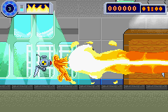 Fantastic 4: Flame On (Game Boy Advance) screenshot: Johnny performs his inferno attack