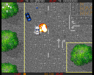 Miami Chase (Amiga) screenshot: Red car exploded.