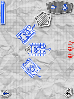 Panzer Panic (J2ME) screenshot: Starting out with my three tanks
