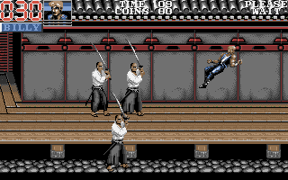 Double Dragon 3: The Rosetta Stone (Atari ST) screenshot: Those samurai guys really gives me a hard time