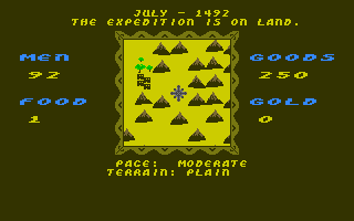 The Seven Cities of Gold (Amiga) screenshot: Deep in the mountains