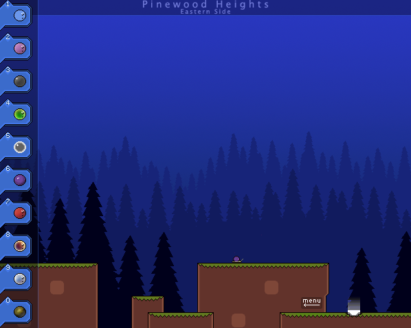 Within a Deep Forest (Windows) screenshot: Back to Pinewood Heights, with all ball types available.