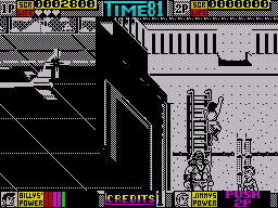 Double Dragon II: The Revenge (ZX Spectrum) screenshot: Climb the ladders