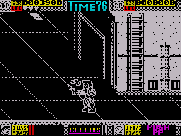Double Dragon II: The Revenge (ZX Spectrum) screenshot: The chain is a powerful weapon