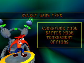 Crash Bash (PlayStation) screenshot: Main menu