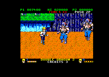 Double Dragon II: The Revenge (Amstrad CPC) screenshot: Boss(es) (128K floppy disk version)