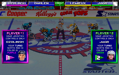 NHL Open Ice: 2 On 2 Challenge (Arcade) screenshot: Start of the game, control scheme is presented to the players
