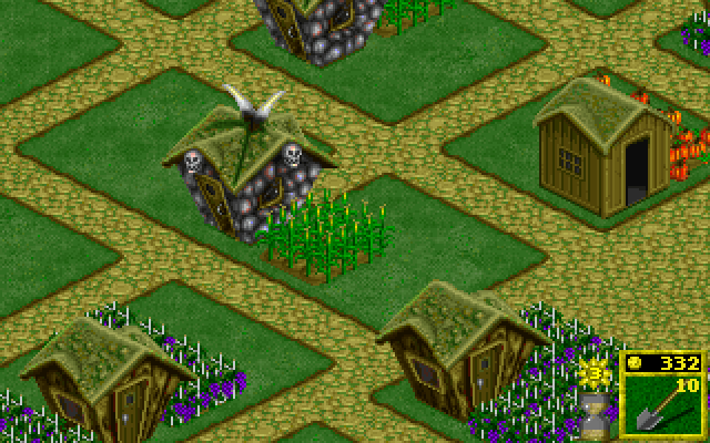 The Horde (DOS) screenshot: Shimto Plains, Year 3. Building.