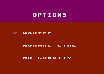 Blue Max (Atari 8-bit) screenshot: Game options