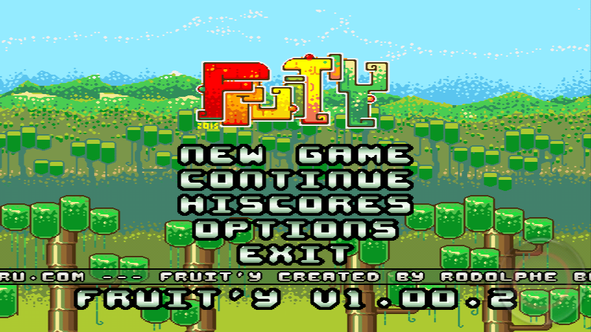 Fruit'Y (Android) screenshot: Title and main menu