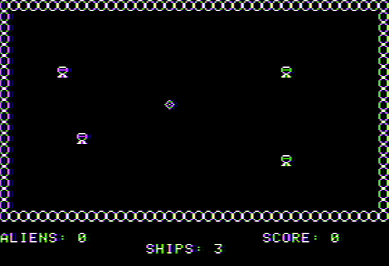 Space Caverns (Apple II) screenshot: The game begins