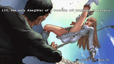 Tekken: Dark Resurrection (PSP) screenshot: 1st screen of story introduction for Lili