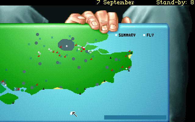 Reach for the Skies (DOS) screenshot: Pilot's map view