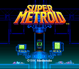 Super Metroid (SNES) screenshot: Title screen.