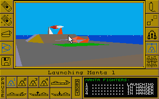 Carrier Command (Atari ST) screenshot: Starting the Manta 1
