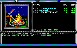 Champions of Krynn (Amiga) screenshot: Rolling demo - You never know...