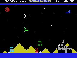 Vestron (MSX) screenshot: Avoid the flying things, pick up the three white balls