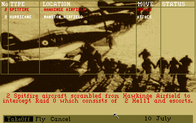 Reach for the Skies (DOS) screenshot: Mission briefing