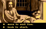 Dracula the Undead (Lynx) screenshot: Bram stoker tells the story at the beginning.