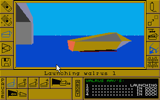 Carrier Command (Atari ST) screenshot: Starting the Walrus
