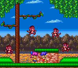 Congo's Caper (SNES) screenshot: Introductory cutscene with Congo and Congette.