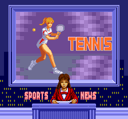 Power Tennis (TurboGrafx-16) screenshot: Sports news