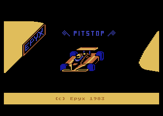 Pitstop (Atari 8-bit) screenshot: Title screen