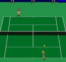 Power Tennis (TurboGrafx-16) screenshot: Serving in hard court