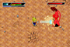 Dragon Ball Z: Buu's Fury (Game Boy Advance) screenshot: Vegito doing a Banshee Blast.
