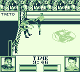 Ring Rage (Game Boy) screenshot: Kick him in the ropes.
