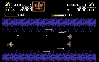 U.N. Squadron (Commodore 64) screenshot: Starting the second mission.