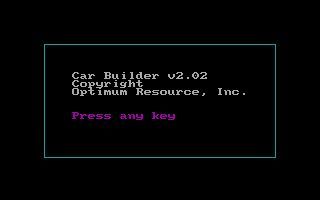 Car Builder (DOS) screenshot: Title Screen