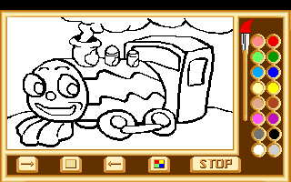 Barney Bear Goes to School (CDTV) screenshot: A train