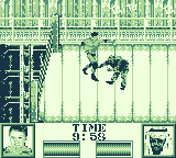 Ring Rage (Game Boy) screenshot: A strong punch to the stomach.