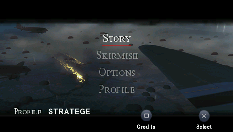 Brothers in Arms: D-Day (PSP) screenshot: Main menu