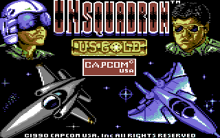 U.N. Squadron (Commodore 64) screenshot: Title screen