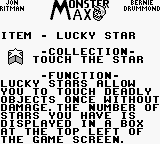 Monster Max (Game Boy) screenshot: Lucky star
