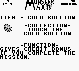 Monster Max (Game Boy) screenshot: Gold