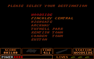 Fallen Angel (Atari ST) screenshot: Select the next location.