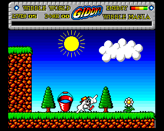 Wibble World Giddy: Wibble Mania! (Amiga) screenshot: Game start