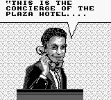 Home Alone 2: Lost in New York (Game Boy) screenshot: The Concierge is onto you