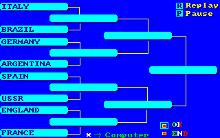 Italy '90 Soccer (Amiga) screenshot: Chart for 8 players...