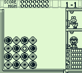 Yoshi's Cookie (Game Boy) screenshot: The first level ... fairly easy stuff