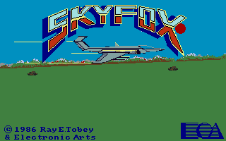Skyfox (Amiga) screenshot: The animated title.