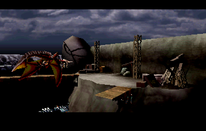 Panzer Dragoon Saga (SEGA Saturn) screenshot: In-game cut scenes are also quite frequent.